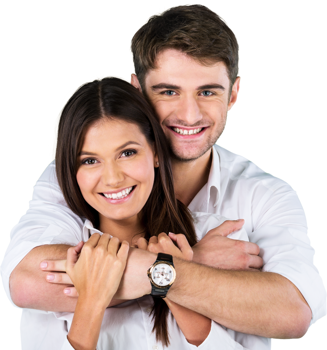 Portrait of Happy Young Couple Isolated